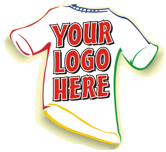 T-shirt with YOUR LOGO HERE printed on it.